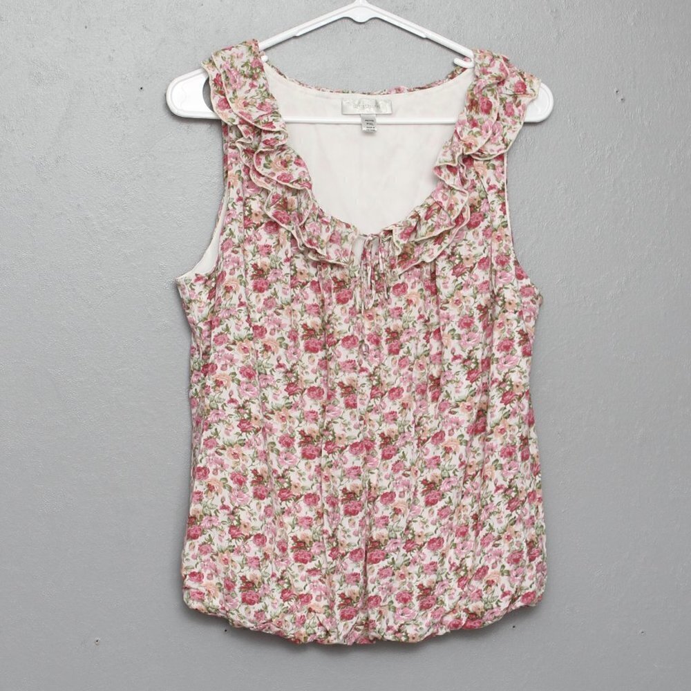 Dress barn floral ruffle blouse